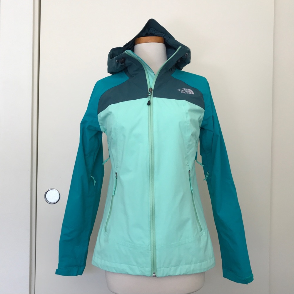 The North Face Women's Teal/Green Nylon Hyvent Rain Jacket Size XS